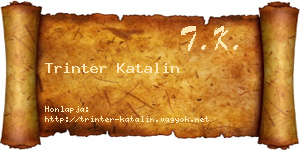 Trinter Katalin névjegykártya